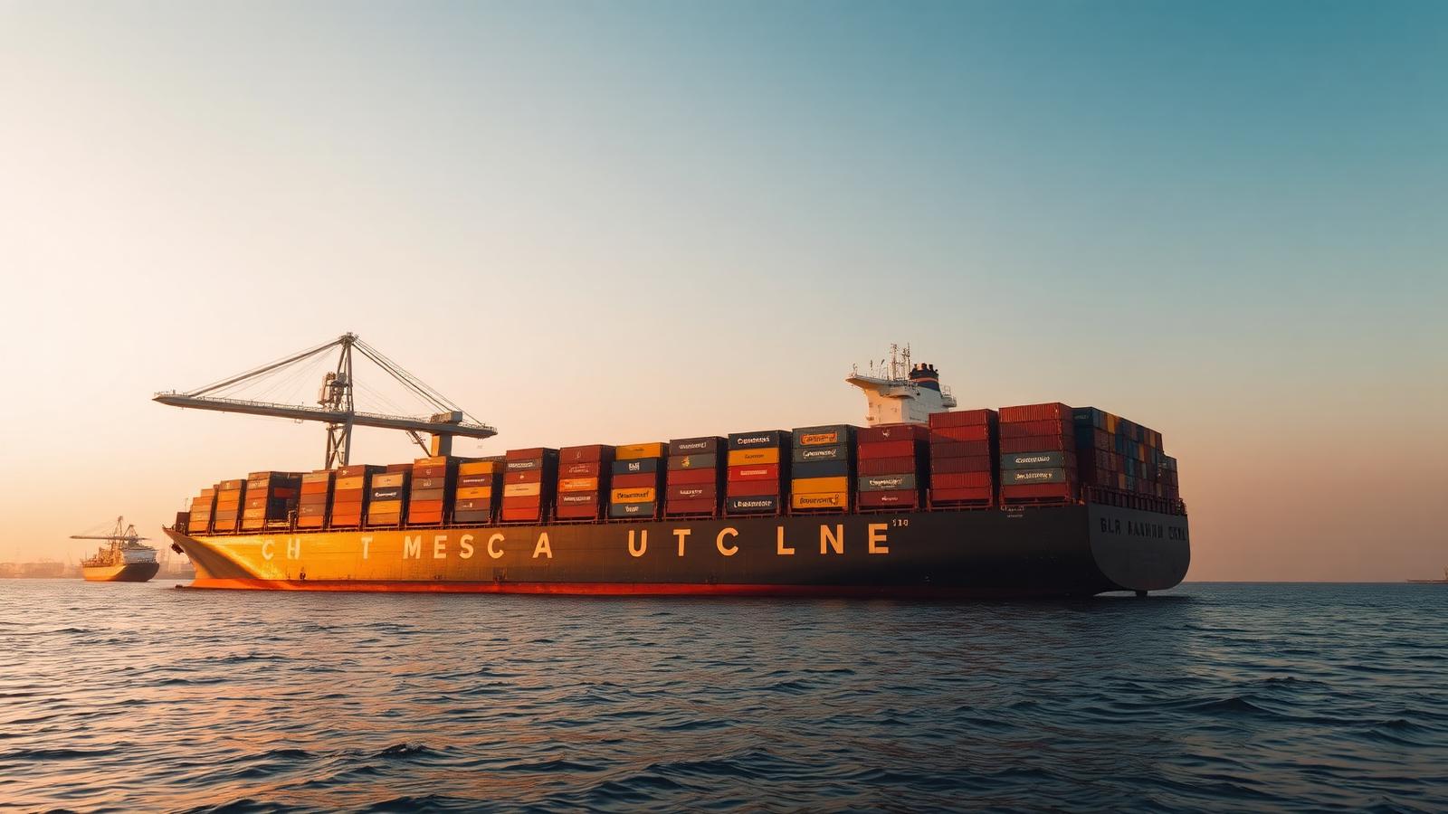 Container ship at Indian port
